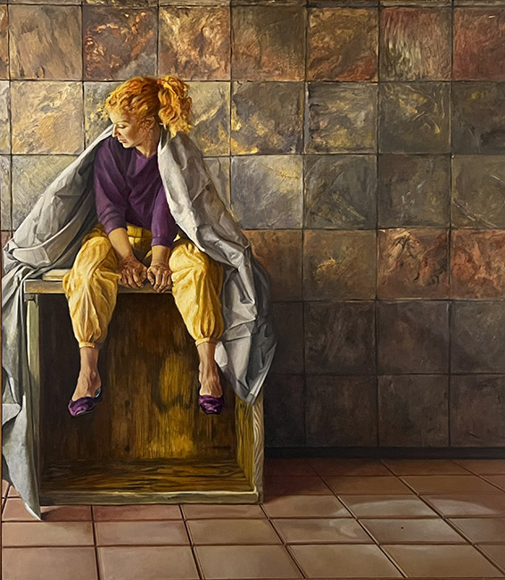 Bazak_Gray Drape Gray Drape, Oil on canvas, 72" x 66" by Katherine Bazak, 1985–86