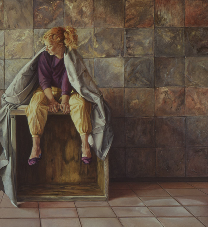 Bazak_Gray Drape Gray Drape, Oil on canvas by Katherine Bazak