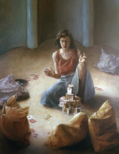 Bazak_House of Cards House of Cards, Oil on canvas, 60" x 48" by Katherine Bazak, 1986–87