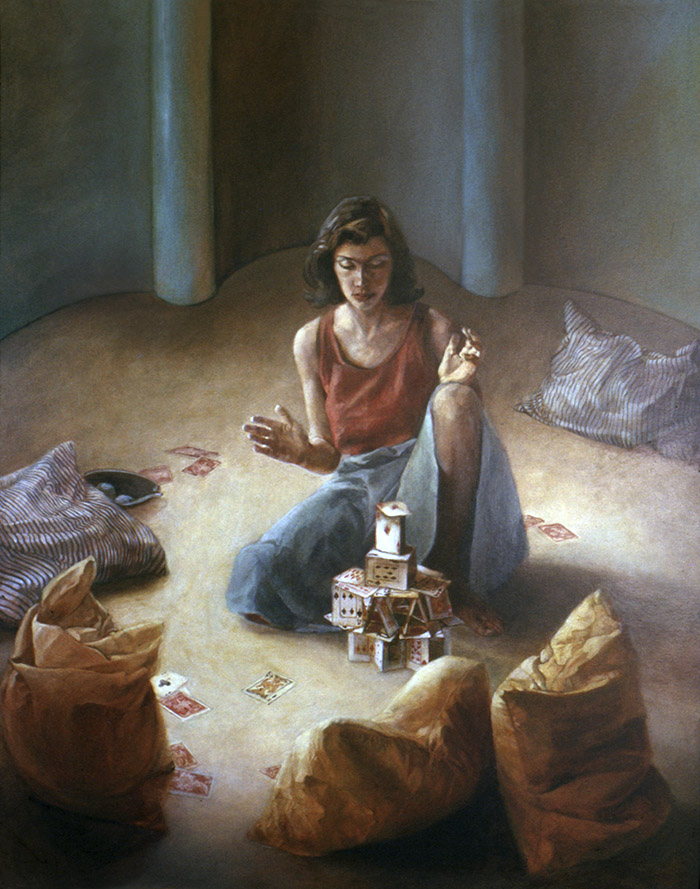 Bazak_House of Cards House of Cards, Oil on canvas by Katherine Bazak