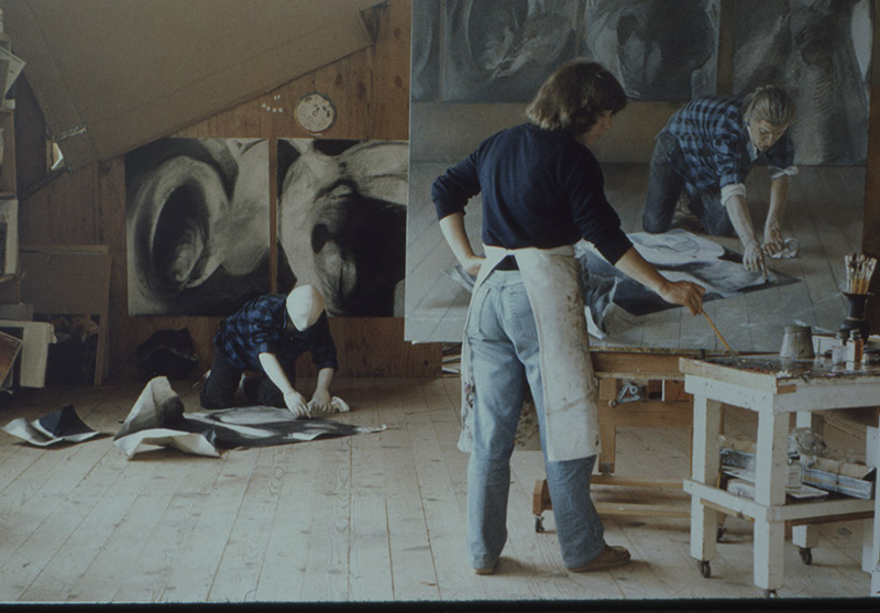 Katherine Bazak in the studio 1984