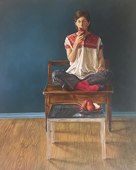 Bazak_Red-Pears Red Pears, Oil on canvas, 60" x 48" by Katherine Bazak, 1984