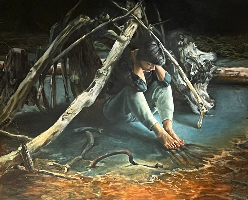 San Gregorio, Oil on canvas, 50" x 62" by Katherine Bazak, 1986