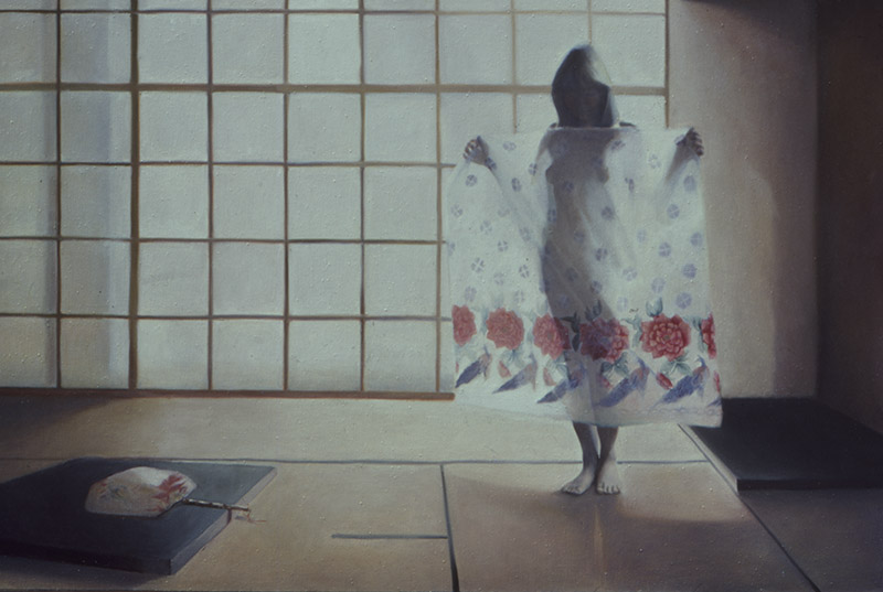 Bazak_Shoji Shoji, Oil on canvas, 48" x 72" by Katherine Bazak, 1978–79