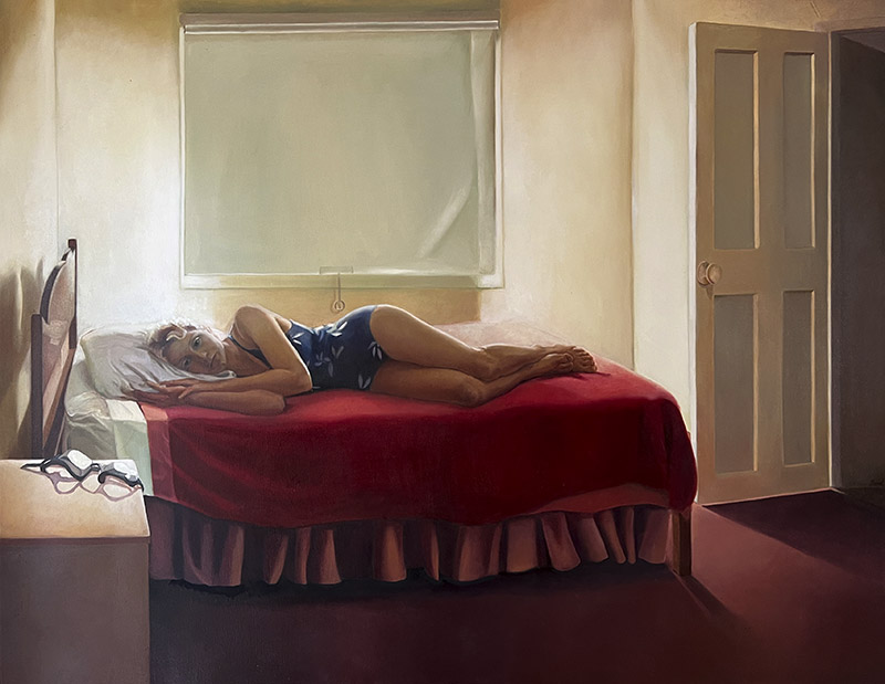 The Swimmer, Oil on canvas, 54" x 72" by Katherine Bazak, 1981