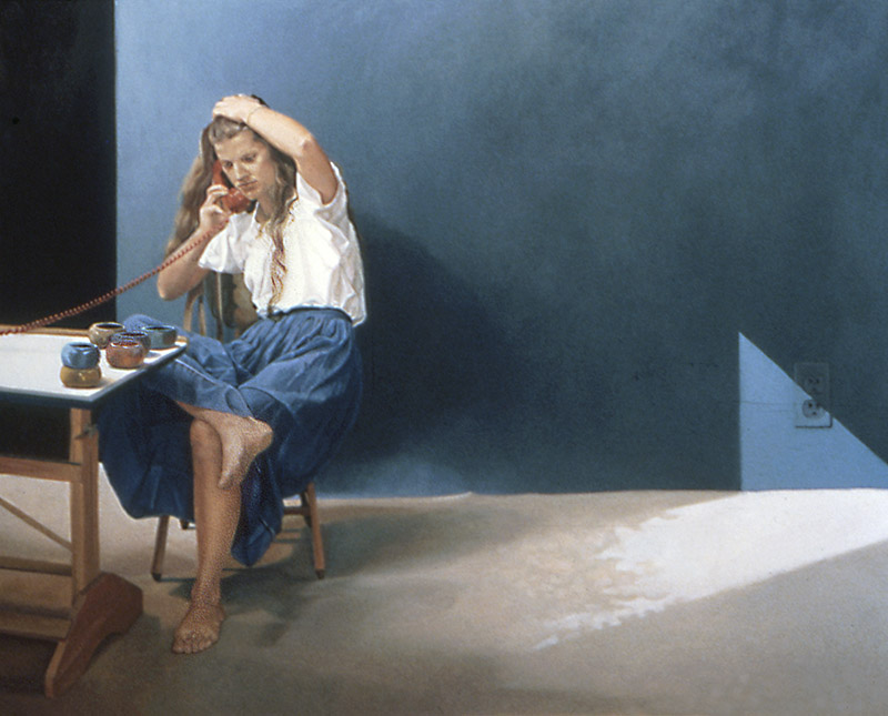 Bazak_the conversation The Conversation, Oil on canvas, 48" x 60" by Katherine Bazak, 1982–83