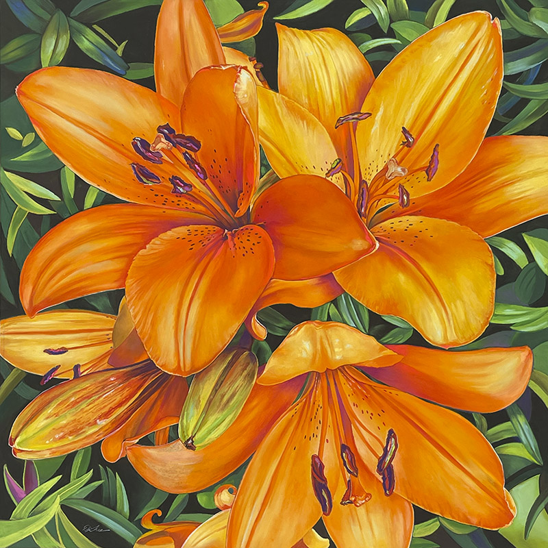 Blaze, pastel on board by Deb Shea